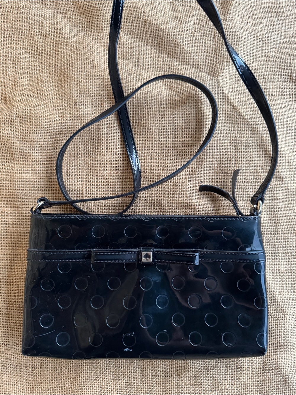 Kate Spade Camellia Leather Street Amy crossbody debossed polka dot